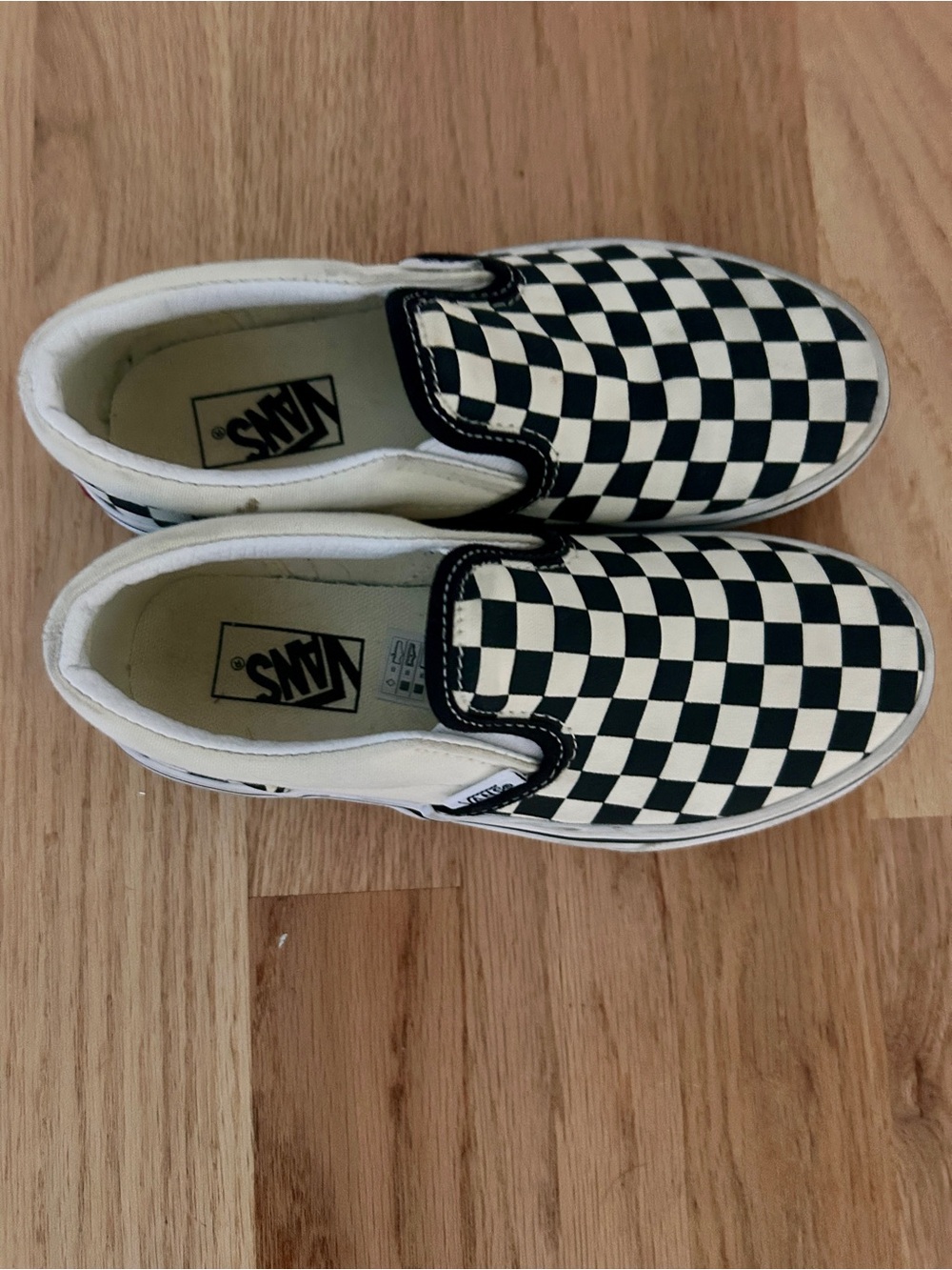 Vans Kids' Classic Slip-On Checkerboard - Black/White Size 1